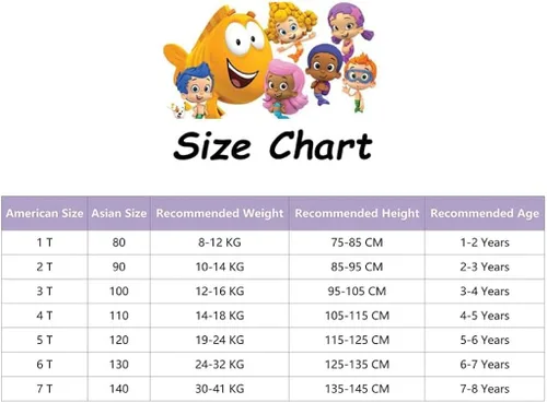 Miniatura 4 de Vestido de dibujos animados de burbujas para niñas pequeñas vestidos con estampado Guppy para niños vestido camisero de 3 a 6 años