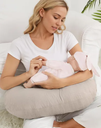 Miniatura 7 de Fundas de almohada de lactancia, funda de muselina para almohadas de lactancia, cómodas para bebés niñas y niños (rosa polvoriento)