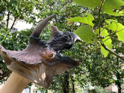 Miniatura 5 de Gemini&Genius Triceratops Marionetas de Mano de Dinosaurio Grandes de Goma Suave Realistas Divertidas y Aterradoras Cabeza de Dino Marionetas