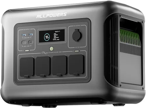 Miniatura 10 de [Nueva versión 2025] ALLPOWERS R1500 LITE Estación de energía portátil con panel solar SP037, generador solar LiFePO4 de 1600 W 1056 Wh con panel