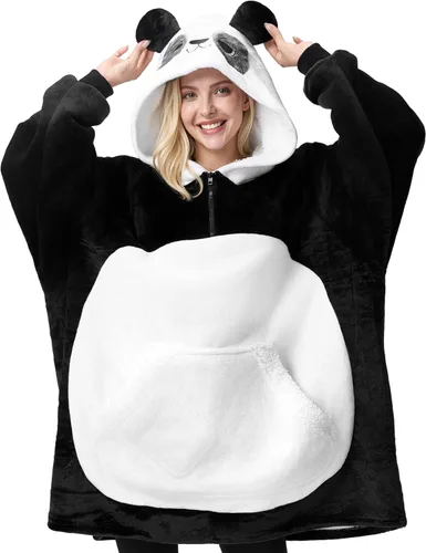 Miniatura 14 de Giggling Getup Manta Vestible con Capucha para Mujeres y Hombres Manta con Capucha Vestible de Forro Polar Sherpa Sudadera Manta Vestible Sherpa