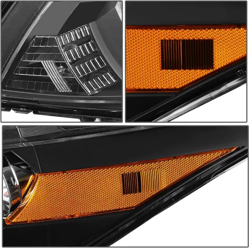 Miniatura 4 de DNA MOTORING Faros delanteros de proyector estilo OE compatibles con Honda Accord 2-Dr Coupe 08-12, negro/ámbar, HL-OH-HA082D-BK-AM-T2