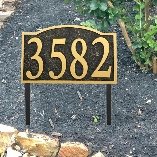 Miniatura 5 de Address Sign Lawn Mounted - Custom House Number Plaque Sign,Address Numbers for Outside House,Yard,Garden,Grass,Ground,Drive Way,Lawn,12'' x 8