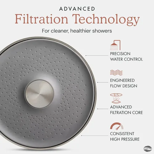 Miniatura 3 de Cabezal de ducha filtrado para agua dura Reduce el cloro y los metales pesados para mejorar la salud de la piel y el cabello Cabezal de ducha