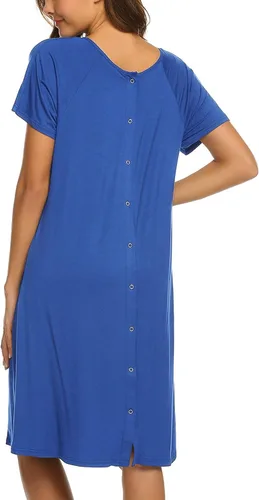 Miniatura 5 de Ekouaer - Camisón con botones y manga corta para mujer vestido para lactancia parto hospital y maternidad tallas S-XXL