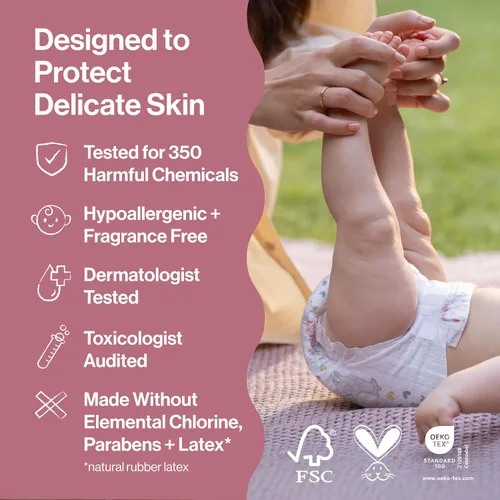 Miniatura 2 de The Honest Company Clean Conscious - Pañales para pieles delicadas, hasta un 100% a prueba de fugas, hipoalergénicos, sin fragancia, género neutro