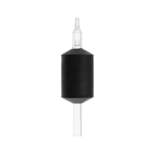 Miniatura 9 de VORTEX - Empuñaduras de tubo desechables de silicona suave de 1.25 pulgadas, color negro, con puntas largas transparentes, 15 unidades (7D)
