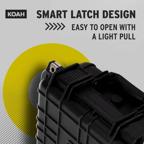 Miniatura 6 de Koah Funda rígida de plástico resistente a la intemperie con espuma personalizable (13 x 11 x 6 pulgadas), a prueba de agua y golpes, para cámaras