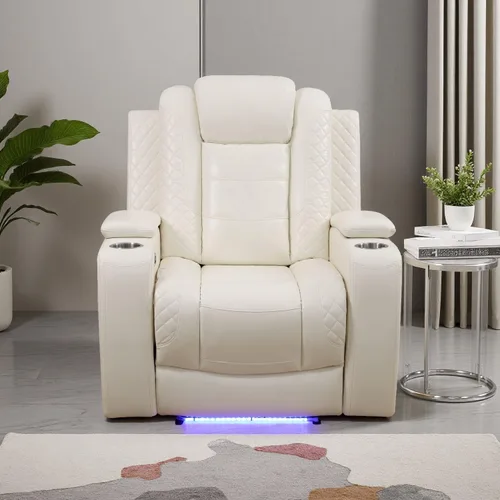 Miniatura 58 de Juego de Sofá Reclinable Eléctrico, Juego de Sofá y Sillón Reclinable de Cuero Negro, Juegos de Muebles de Sala de Estar, Sofá de Dos Plazas