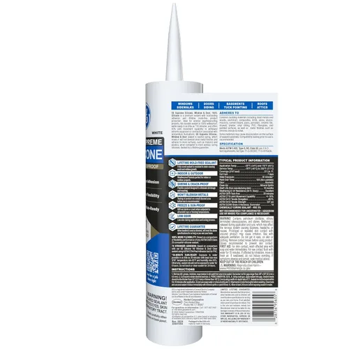 Miniatura 4 de GE Calafateo de silicona multiusos, transparente, cartucho de 10 onzas líquidas, paquete de 12 – Sellador de silicona 100% impermeable, adherencia
