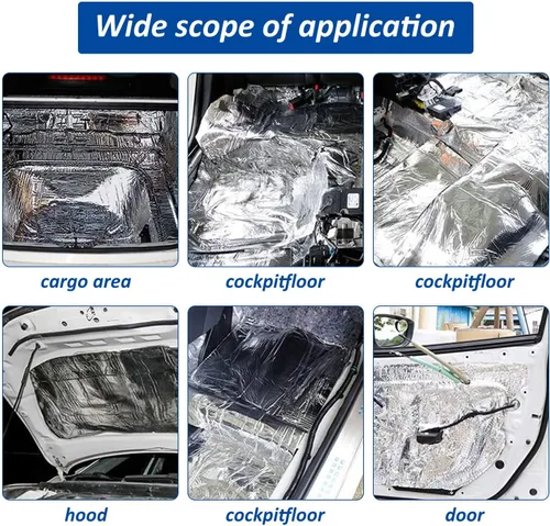 Miniatura 5 de Alfombrilla de amortiguación de sonido y calor para coche, - 197 mil 6.5 pies cuadrados Material de amortiguación de sonido y aislamiento térmico