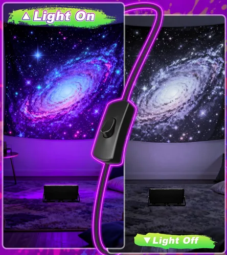 Miniatura 4 de Luz LED Negra de 50W IP66 Impermeable, Luz de Inundación Negra para Exteriores con Enchufe+Interruptor+Cable, para Halloween Neón que Brilla