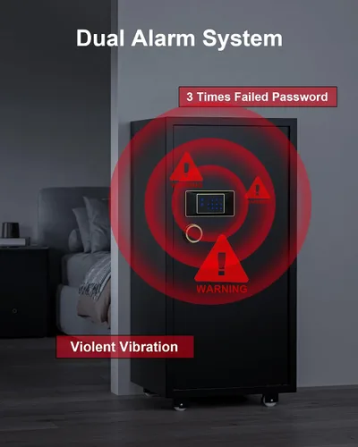 Miniatura 7 de TIGERKING 11.5 pies cúbicos Caja fuerte grande y resistente para seguridad del hogar – Bloqueo digital con pantalla táctil, antirrobo, estantes Negro