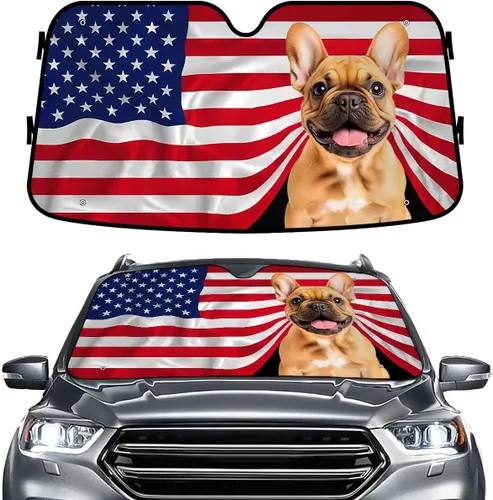 Miniatura 10 de GENANY Parasol divertido para parabrisas de la familia de perros de pastor alemán para automóvil, SUV, camión (55 x 30 pulgadas), parasol