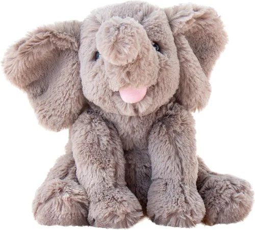 Miniatura 6 de Hopearl Adorable juguete de elefante de ternero de peluche con babero de punto colorido, elefante flexible, ultrasuave, regalo de cumpleaños