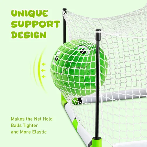 Miniatura 5 de VangeBow Porterías de fútbol de juguete para niños pequeños para patio trasero interior con pelota de dinosaurio de felpa suave, mini redes