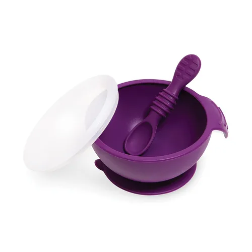 Miniatura 13 de Bumkins Tazón Disney Mickey Mouse, juego de alimentación de silicona con succión, incluye cuchara, elementos de entrenamiento para el destete guiado