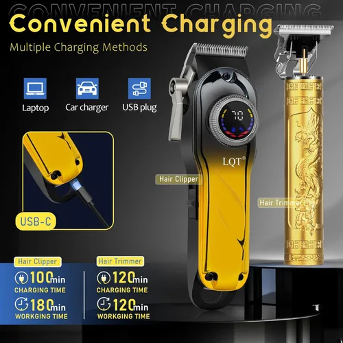 Miniatura 5 de Hair Clippers for Men with LED Display, 4-Piece Cordless Grooming Kit with Hair Clipper, Beard Trimmer, Foil Shaver, Nose Trimmer, Complete