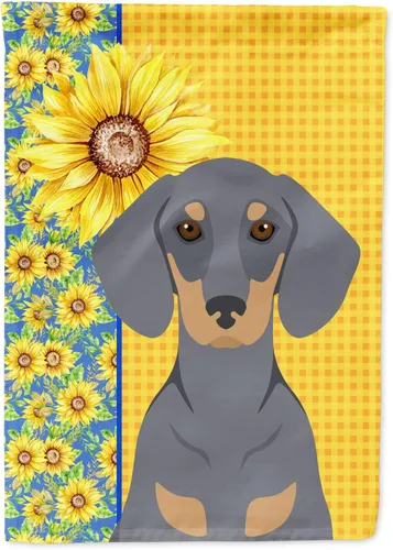 Miniatura 296 de Caroline's Treasures WDK5331CHF - Bandera de verano con diseño de girasoles rojos y blancos, manga grande, para porche, para colgar en la pared