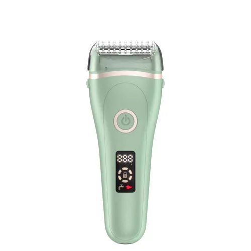 Maquinilla de afeitar eléctrica para mujer, depilación 2 en 1, en húmedo y seco, sin dolor, recargable para piernas, axilas y recortadora Verde