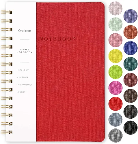 Miniatura 37 de Cuaderno de espiral – Cuaderno grande de tapa dura de 8.5 x 10.98 pulgadas con banda elástica y bolsillo, 180 páginas, diario plano de alambre