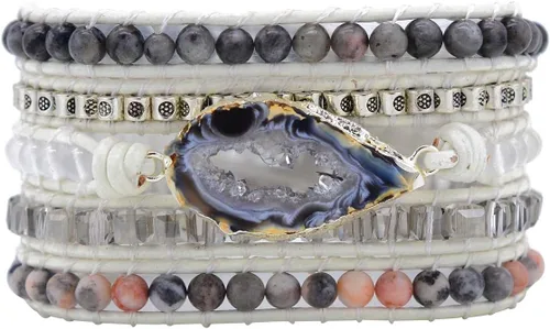 Miniatura 7 de ZOSOJONA - Pulseras bohemias hechas a mano de piedra natural, que dan vuelta, con cuentas de cristal de turquesa