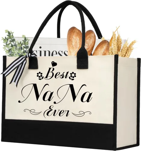 Miniatura 27 de shenee - Bolsa de lona con inicial, bolsa de yute personalizada para la playa, regalo de vacaciones para mujeres, cumpleaños de amigos, boda, año