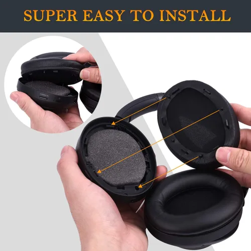 Miniatura 9 de SOULWIT Almohadillas profesionales de repuesto para auriculares Sony WH-1000XM3 (WH1000XM3) supraaurales, almohadillas para los oídos con cuero