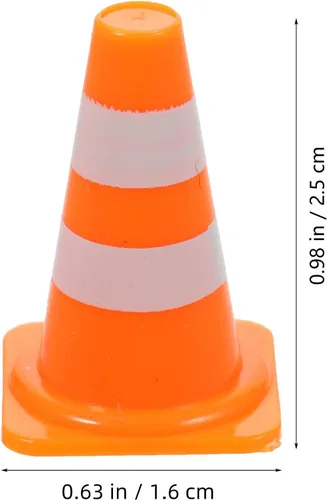 Miniatura 5 de NUOBESTY 30 mini conos de tráfico, 0.98 pequeños conos de construcción naranja para entrenamiento deportivo en miniatura, juguete de seguridad