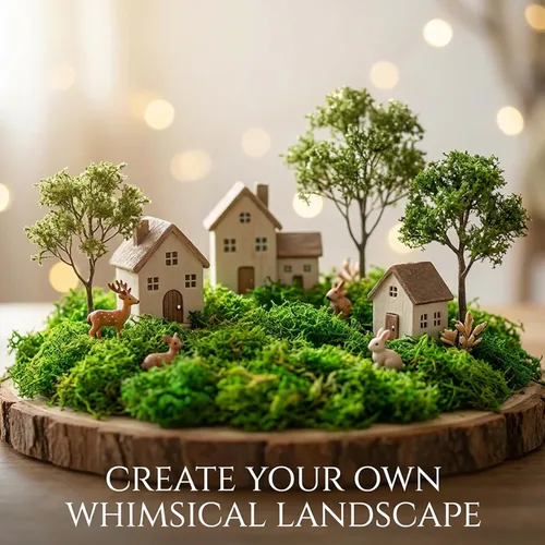 Miniatura 5 de Sukh Musgo sintético para plantas en maceta, musgo artificial para manualidades, decoración de musgo falso, musgo de bosque verde, plantas