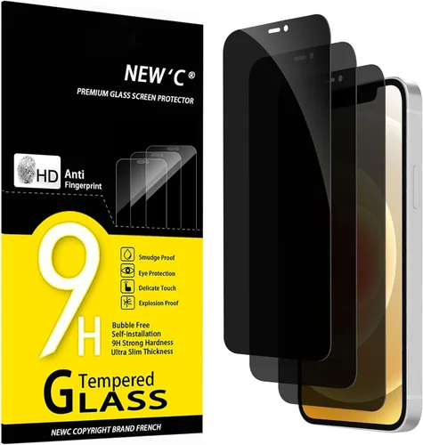 Miniatura 16 de NEW'C Paquete de 3 protectores de pantalla de privacidad para iPhone Air/iPhone 17 Air (6.5 pulgadas), película de vidrio templado antiespía