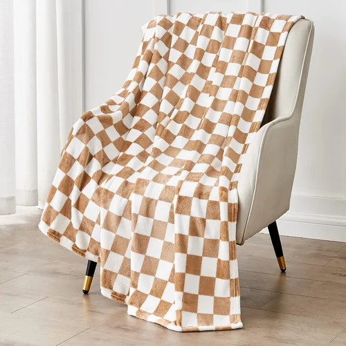 Miniatura 9 de Edenleaf Manta a cuadros rosa, manta de forro polar ultrasuave para sofá, cama y viajes, mantas de lujo para todas las estaciones, 50 x 60 pulgadas