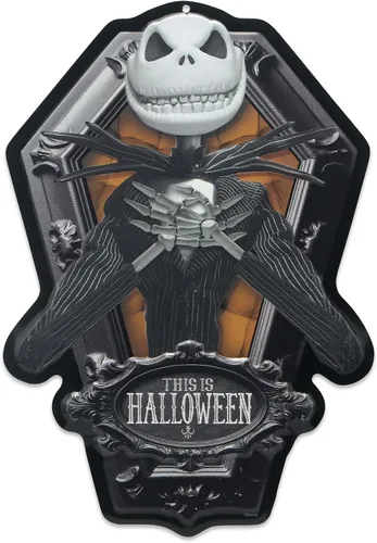 Miniatura 17 de Disney Haunted Mansion - Letrero de metal con texto en inglés «Beware of Hitchhiking Ghosts» – Decoración de pared de mansión embrujada espeluznante