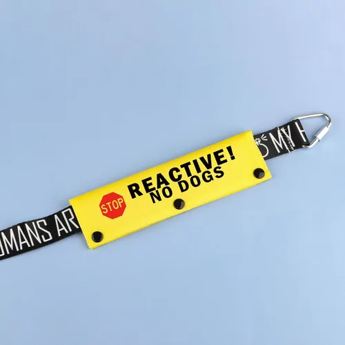 Miniatura 3 de Divertida correa para perro reactiva sin perros, correa envolvente para perro, regalo de cumpleaños para mascotas (Reactive No Dogs-YE Sleeve)
