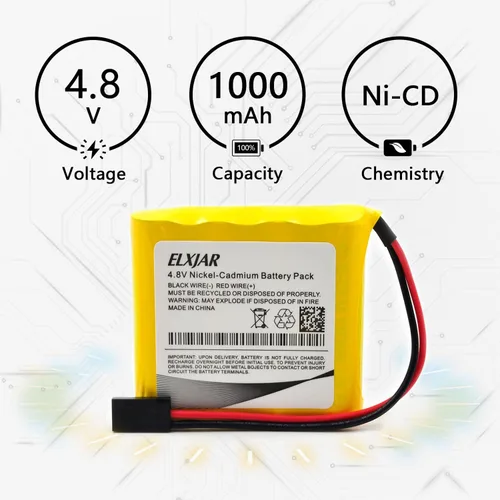 Miniatura 4 de Paquete de 4 baterías receptoras RX con conectores Hitec, 4.8 V 1000 mAh Ni-CD recargable para aviones RC, aviones RC, compatible con receptores