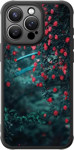 Miniatura 70 de FUNMIKO Funda para iPhone 16 Plus, carga inalámbrica y protección de grado militar, diseño floral moderno para mujeres y niñas, funda antideslizante