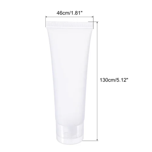 Miniatura 2 de PATIKIL Tubo de compresión de 1.7 fl oz, paquete de 15 tubos cosméticos vacíos de plástico con tapa abatible para viajes domésticos, translúcido