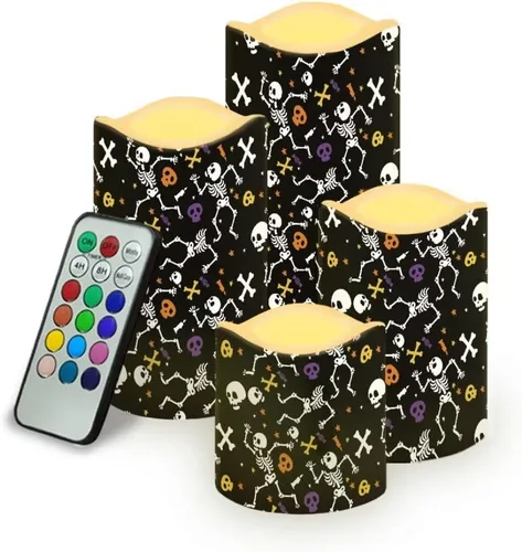 Miniatura 40 de Jeiento American Flag Flameless Candles 4 Pack 4th of July Home Decoration Flower American Flag LED Candles Battery Operated with Timer Remote