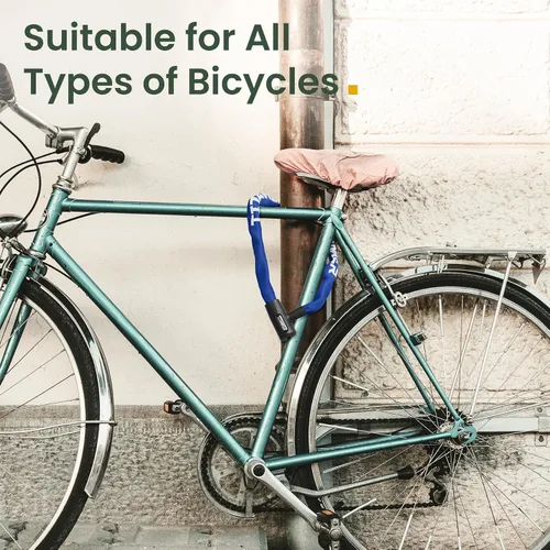 Miniatura 7 de Titanker Cerradura de cadena para bicicleta con llaves, cerradura de cadena de bicicleta antirrobo de seguridad de 3.3 pies, resistente para Cadena