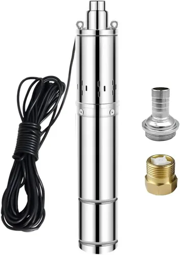 Bomba sumergible de pozo profundo de 3 pulgadas, bomba de agua sumergible de pozo profundo de 1HP 220V para riego industrial y hogar, cable de