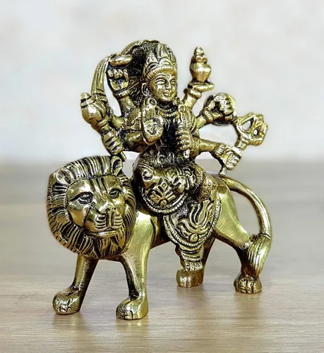 Miniatura 7 de eSplanade Ídolo Maa Durga/MATA Rani de latón, estatua, moorti, murti para mandir del hogar y decoración del hogar (4.6 pulgadas)