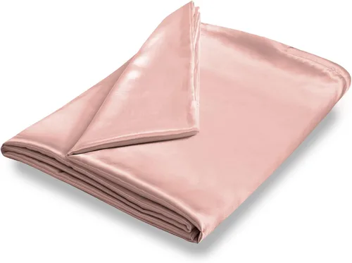 Miniatura 12 de NSGZ Funda de edredón de 48 x 72 pulgadas para manta con peso, funda de manta de satén con peso extraíble y sedosa con 8 lazos y cierre seguro