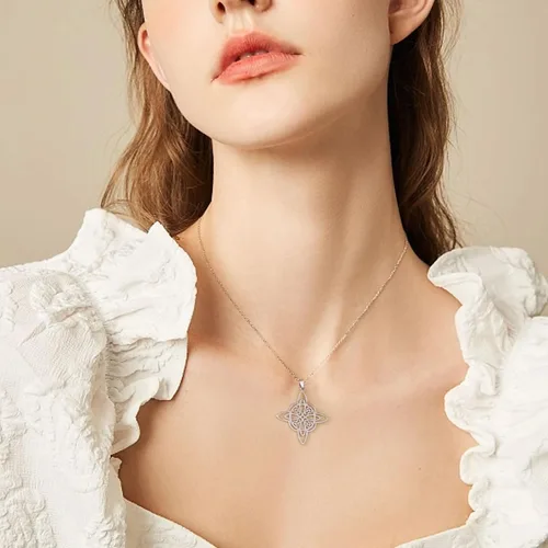 Miniatura 2 de Collar de bruja de acero inoxidable con nudo celta de bruja, collar de nudo celta para mujeres y niñas, collar de nudo celta, collar Wiccan