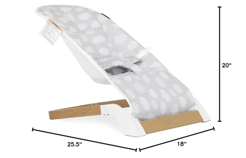 Miniatura 8 de Evolur Koko - Bouncer portátil para bebés en color gris nube, tela transpirable, funda de asiento extraíble, fácil de limpiar para bebé