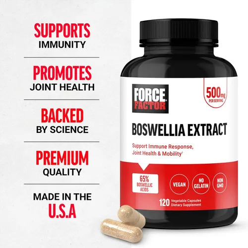 Miniatura 2 de Force Factor Boswellia - Cápsulas de extracto de boswellia, suplemento de apoyo inmunológico y suplemento de salud articular para mujeres y hombres