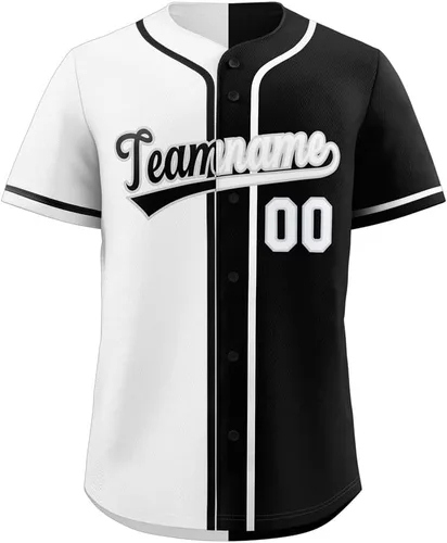 Miniatura 10 de Camiseta de béisbol dividida personalizada con botones y número de nombre cosido personalizado para hombres/mujeres/niños