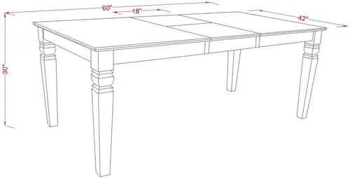 Miniatura 9 de East West Furniture WEGR6D-BLK-W - Juego de mesa de cocina de 6 piezas contiene una mesa de comedor rectangular con hojas de mariposa y 4 sillas
