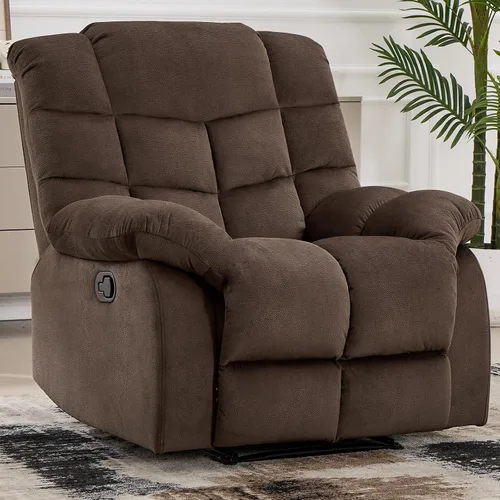 Miniatura 24 de CANMOV Silla reclinable manual, sofá reclinable individual con respaldo y reposabrazos sobrerelleno para sala de estar, muebles de dormitorio