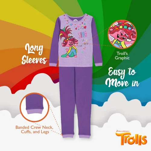 Miniatura 4 de DreamWorks Conjunto de pijama de algodón de 4 piezas para niña
