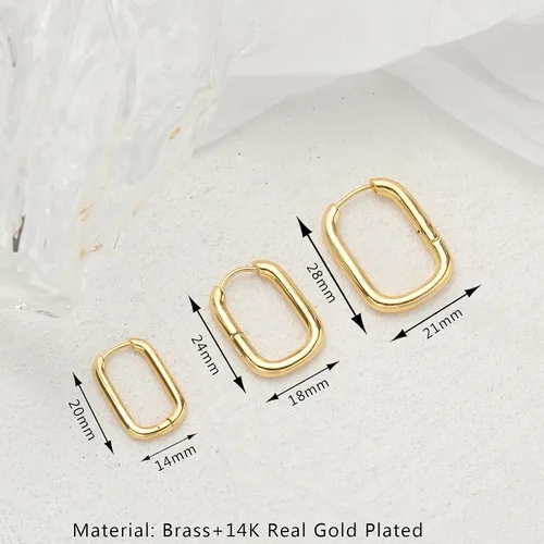 Miniatura 4 de Aretes de aro de oro para mujer, chapados en oro real de 14 quilates, ligeros, gruesos, aretes de aro para regalos